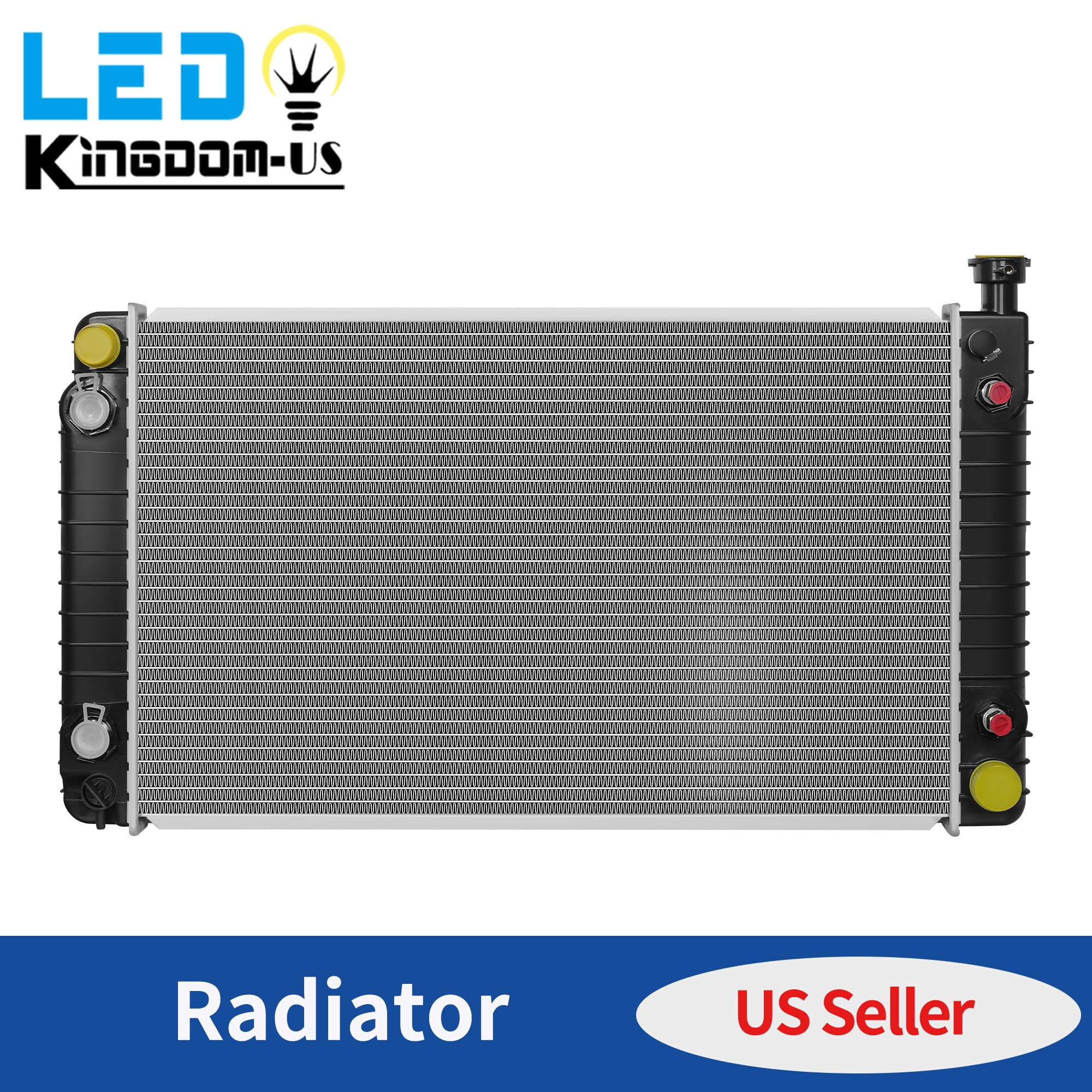 LEDKINGDOMUS Direct-Fit Radiator for 1988-2001 Chevy/GMC C1500-C3500 Trucks & Suburban V6/V8 4.3L-5.7L w/TOC, Aluminum Core Leak-Proof Design, OE Match 8010622 3058768