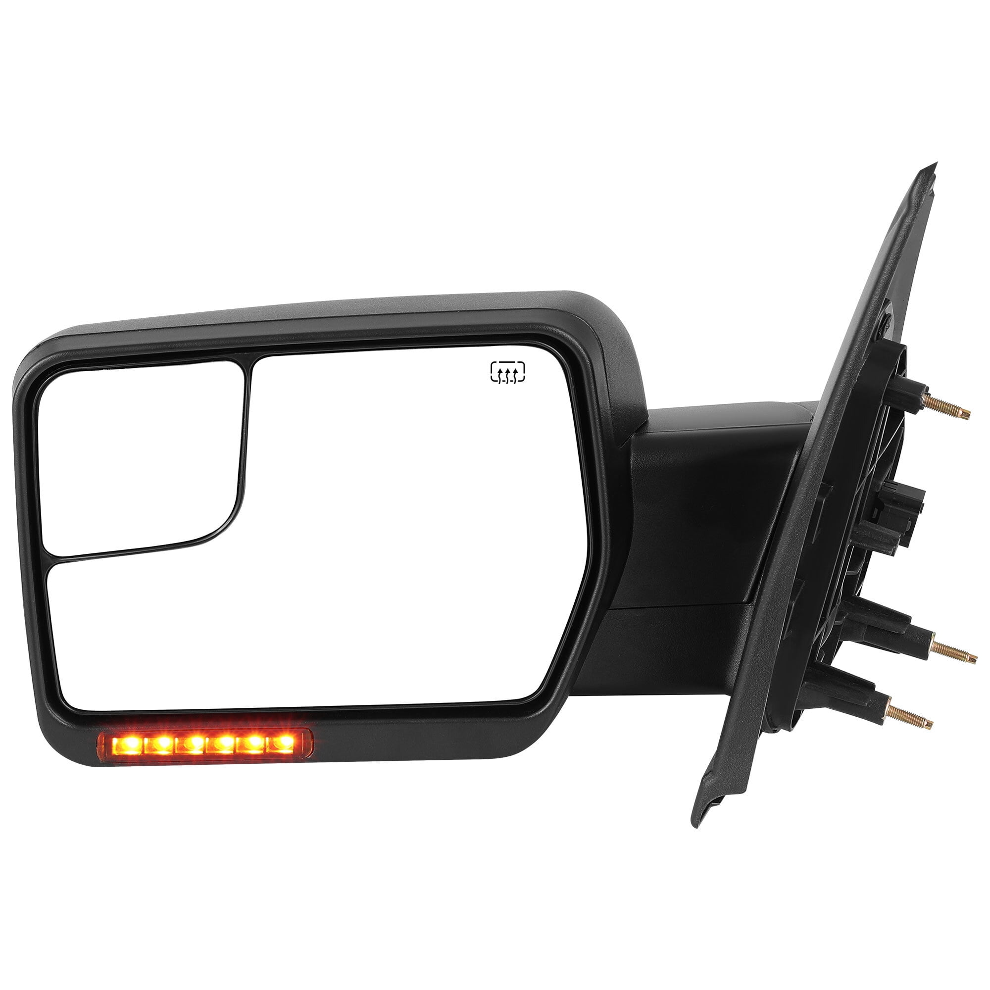 LEDKINGDOMUS Driver Side Left Power Heated Manual Folding Door Mirror with Turn Signal & Puddle Light Compatible with Ford F150 2004 2005 2006 2007 2008 2009 2010 2011 2012 2013 2014 Black