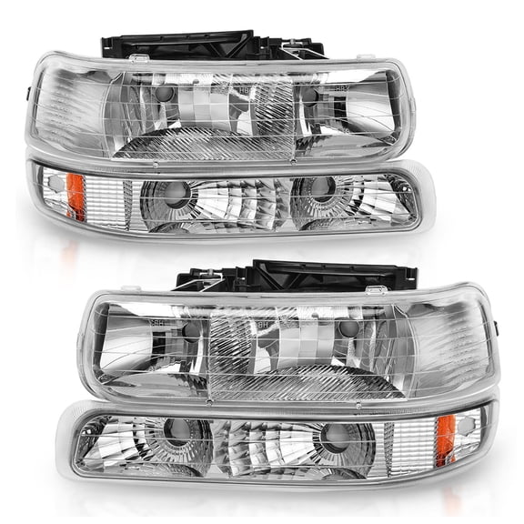 RVNI For 99-02 Chevy Silverado 00-06 Suburban Tahoe Headlights + Bumper Signal Lamps