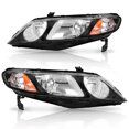 thumbnail image 1 of RVNI Headlights Assembly for 2006-2011 Honda Civic Sedan 4Dr Black Headlamps Pair Set, 1 of 5