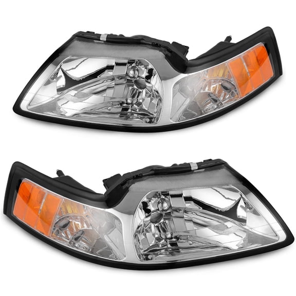 RVNI Headlights For 1999-2004 Ford Mustang Replacement Head Lamps Left+Right 99-04