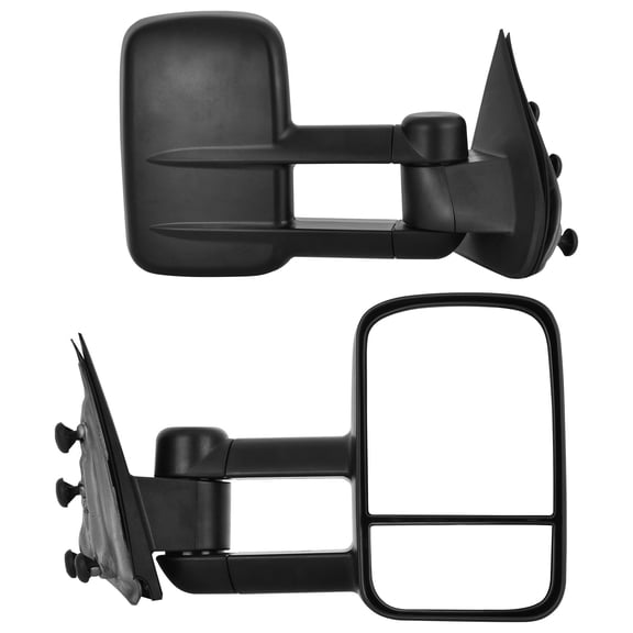 LEDKINGDOMUS Manual Telescoping Foldable Tow Mirrors Pair for 2014-2018 Silverado Sierra 1500 & 2015-2018 Silverado Sierra 2500HD/3500HD Left Driver + Right Passenger Side