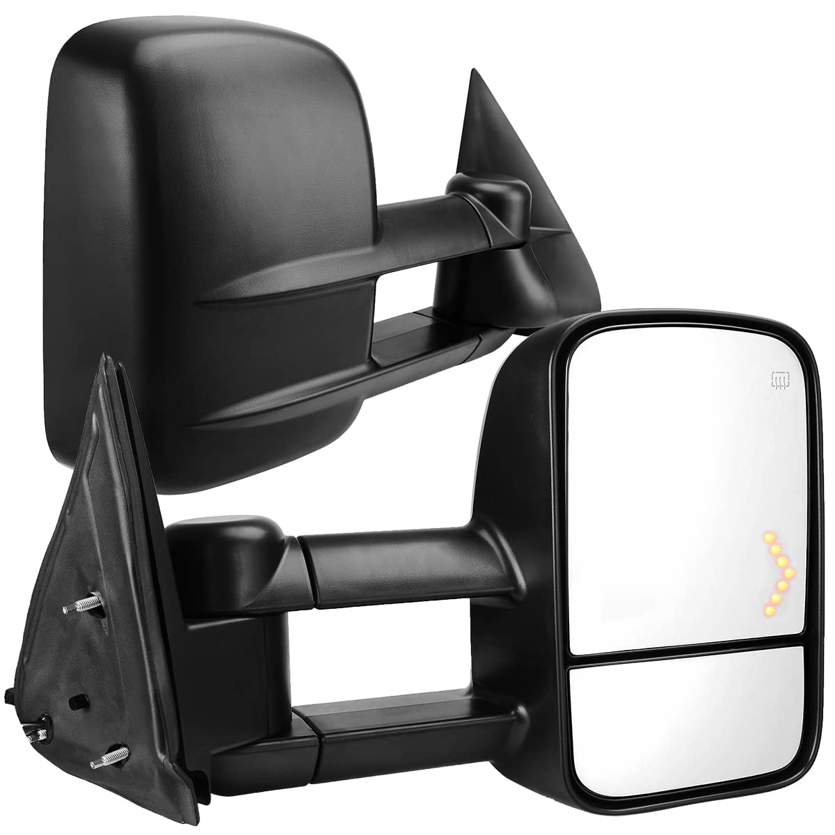 LEDKINGDOMUS Power Heated Side View Towing Mirrors Compatible with 2003-2007 Chevy Silverado GMC Sierra 1500 2500 HD 3500