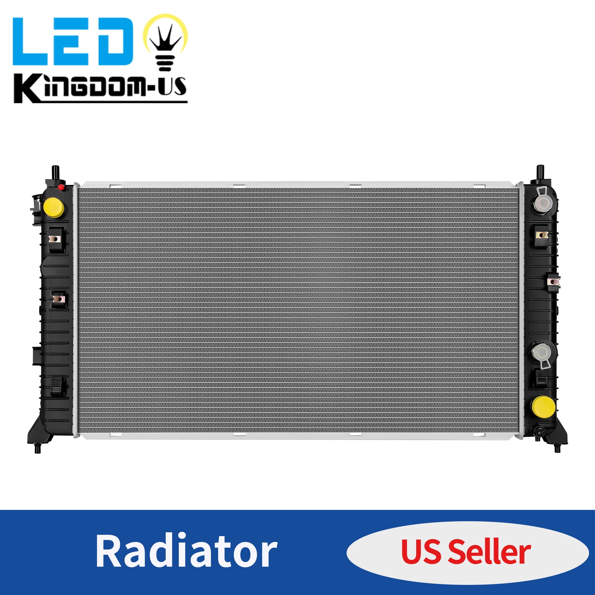 LEDKINGDOMUS Precision Fit Radiator Compatible with 2019-2024 Chevrolet Silverado 1500/GMC Sierra 1500 V8 5.3L 6.2L, Aluminum Core Leak-Proof Design, TIG-Welded for Extreme Weather Resistance CU13767