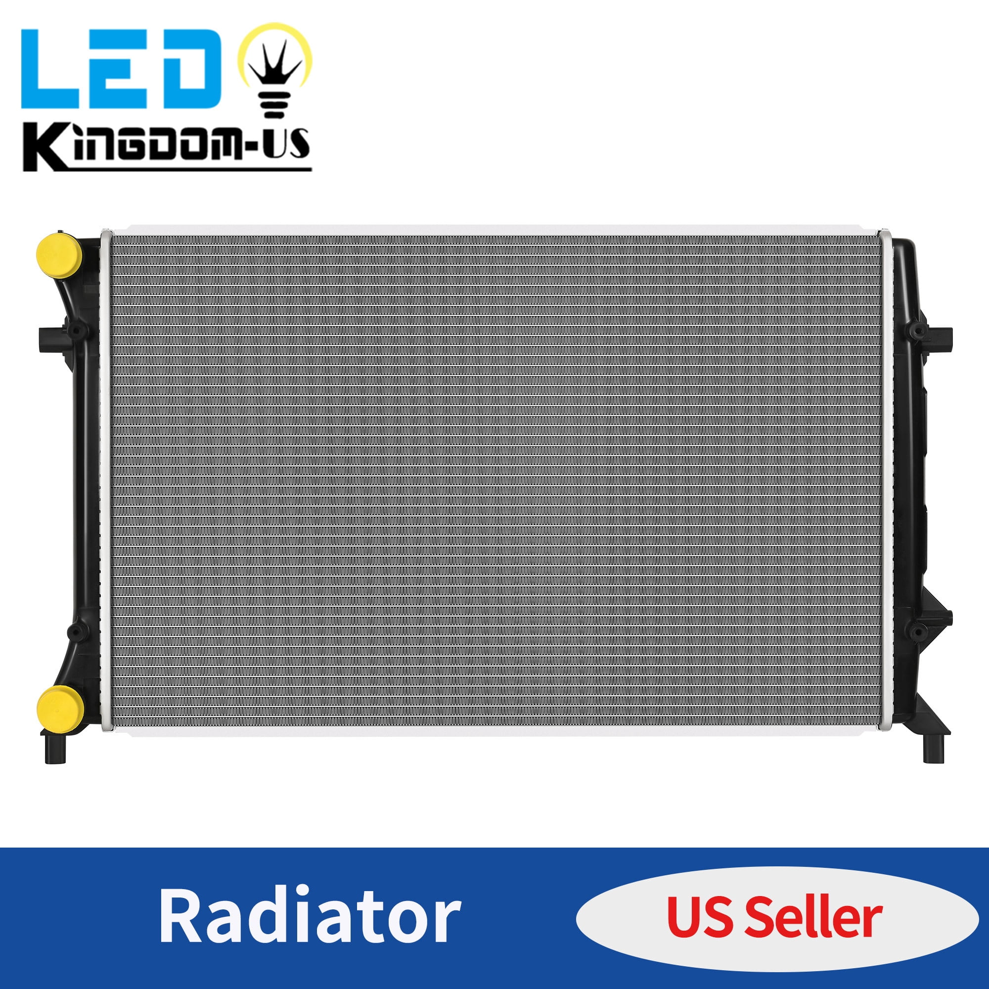 LEDKINGDOMUS Radiator for 2005-2010 VW Jetta 2.0L 2.5L / 2006-2009 Rabbit / 2008 GTI / 2010-2014 Golf L4 L5 Direct Fit High-Efficiency Cooling Replacement OE Design 25.59" Core