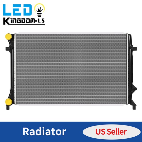 LEDKINGDOMUS Radiator for 2005-2010 VW Jetta 2.0L 2.5L / 2006-2009 Rabbit / 2008 GTI / 2010-2014 Golf L4 L5 Direct Fit High-Efficiency Cooling Replacement OE Design 25.59" Core