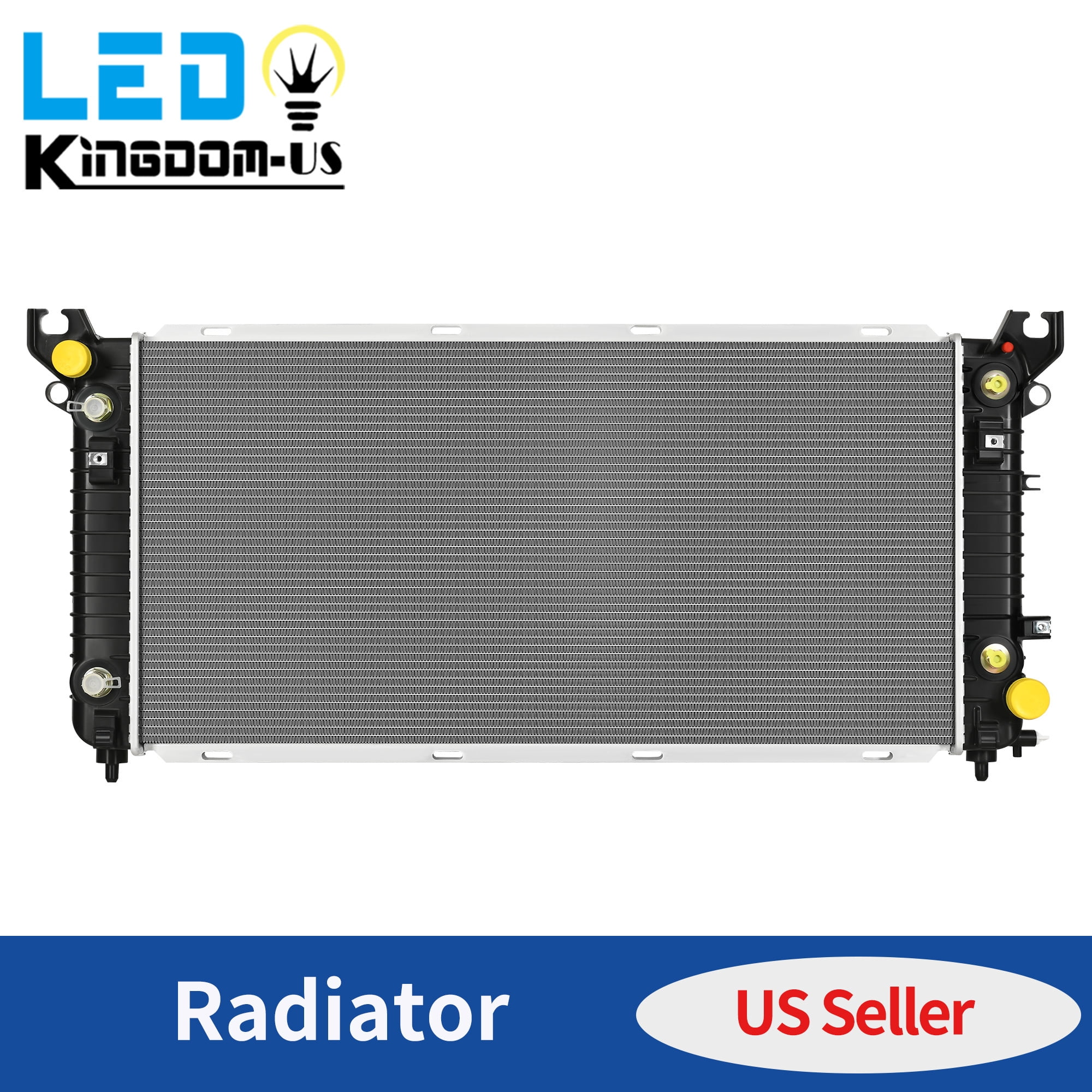 LEDKINGDOMUS Radiator for 2014-2018 Chevrolet Silverado 1500/GMC Sierra 1500 V6 4.3L Replaces OEM 84186716, 23126398, CU13396 High-Density Fins Aluminum Core Leak-Checked (No Cap)