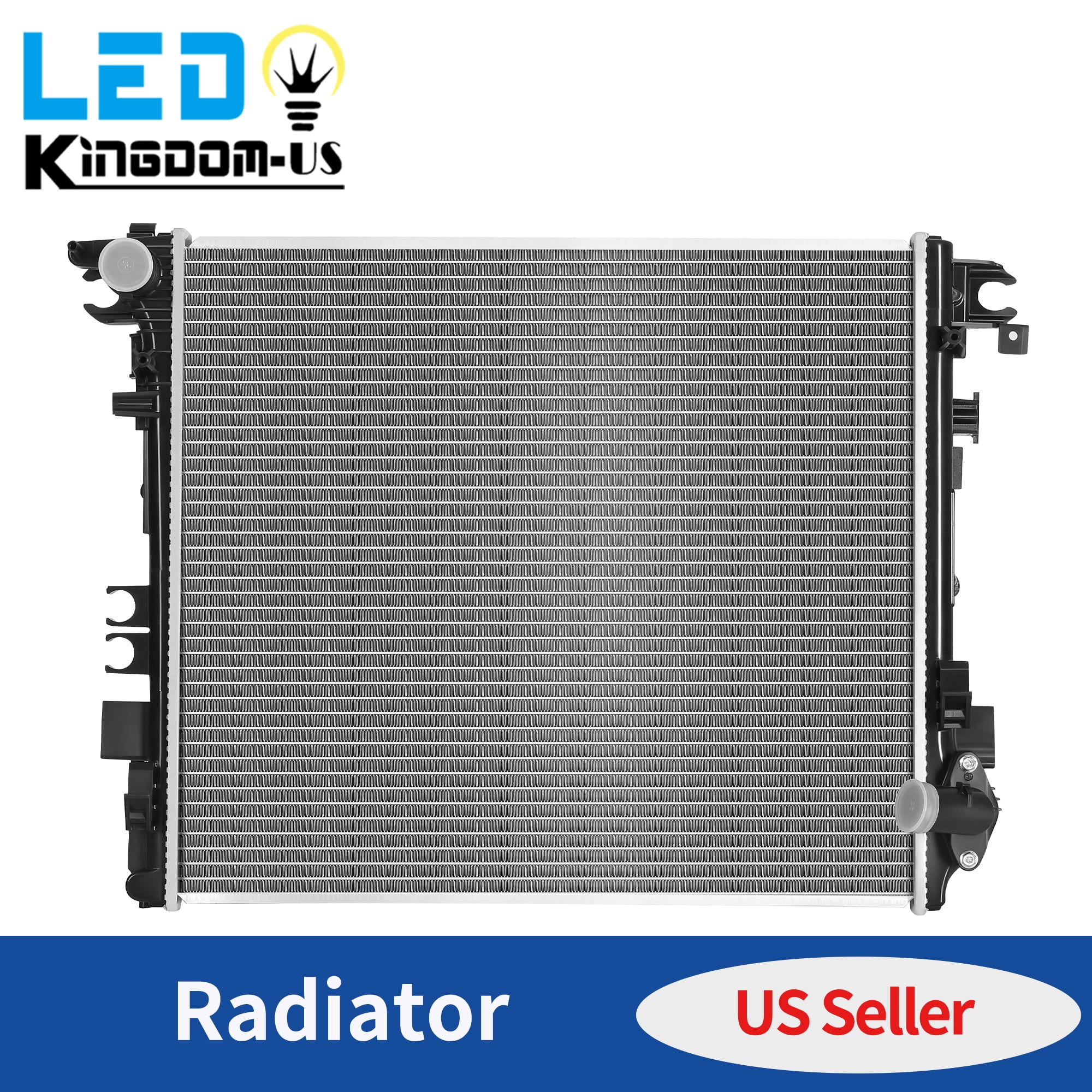 LEDKINGDOMUS Radiator for 2020-2023 Jeep Gladiator V6 3.0L/3.6L & 2018-2023 Wrangler 4-Cyl 2.0L/V6 3.0L/3.6L/V8 6.4L, OE Design (CU13754)