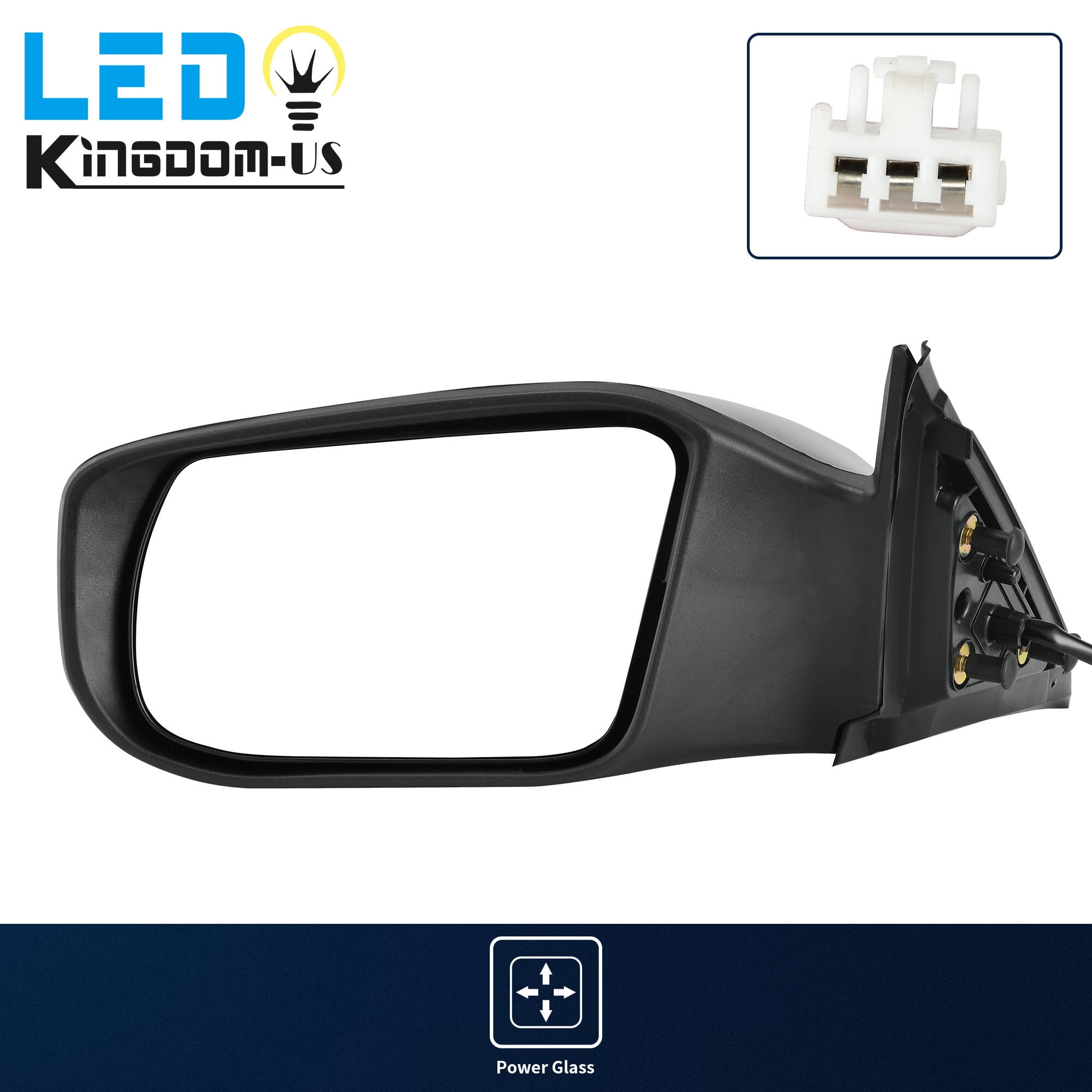 LEDKINGDOMUS  Repl Power Side Mirror Driver Left for 2014-2018 Nissan Altima & 2013 Altima Sedan (Sedan Only), Adjustable Manual Glass OEM-Style Plug Play Install