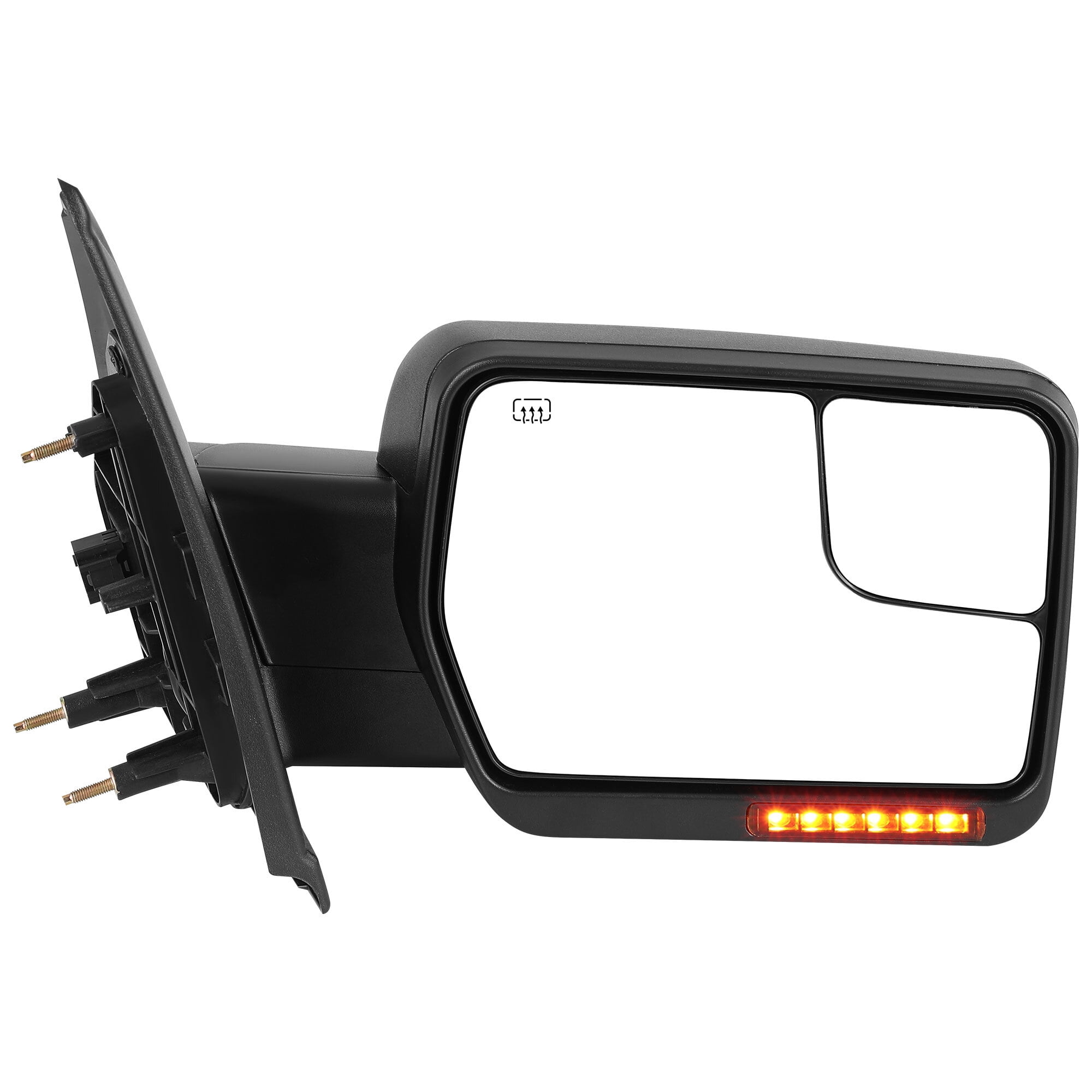 LEDKINGDOMUS Right Passenger Side Power Heated Door Mirror with Puddle Light & Turn Signal Compatible with Ford F150 2004 2005 2006 2007 2008 2009 2010 2011 2012 2013 2014 Black