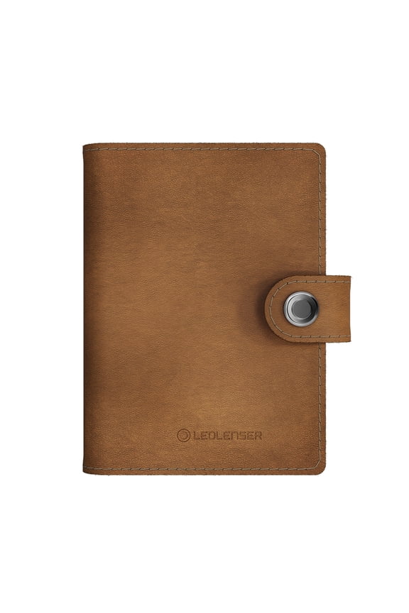 Lite Wallet - Sleek Leather, 150 Lumen, RFID Blocker for Data Protection, Caramel
