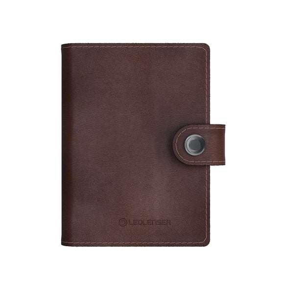 LEDLENSER Lite Wallet - Sleek Leather, 150 Lumen, RFID Blocker for Data Protection, Chestnut
