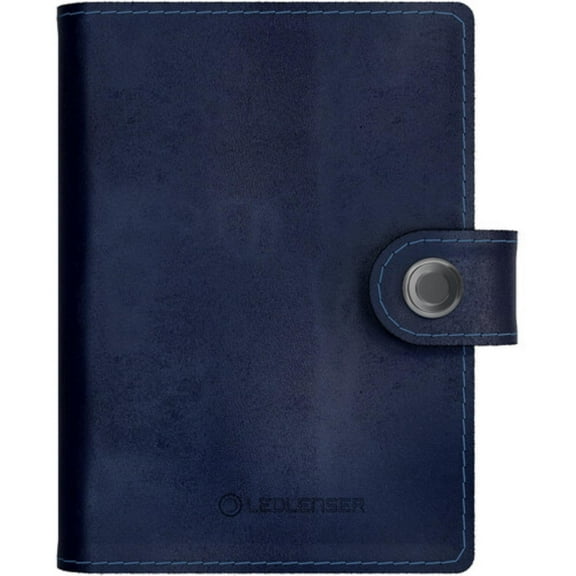 LEDLENSER Lite Wallet - Sleek Leather, 150 Lumen, RFID Blocker for Data Protection, Midnight Blue
