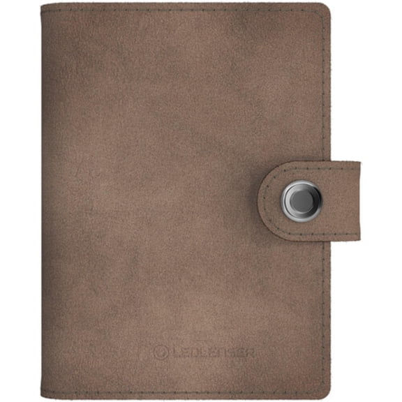 LEDLENSER Lite Wallet - Sleek Leather, 150 Lumen, RFID Blocker for Data Protection, Taupe Grey