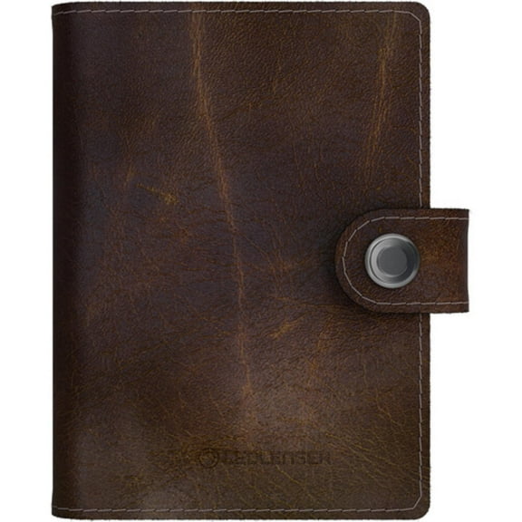 LEDLENSER Lite Wallet - Sleek Leather, 150 Lumen, RFID Blocker for Data Protection, Vintage Brown