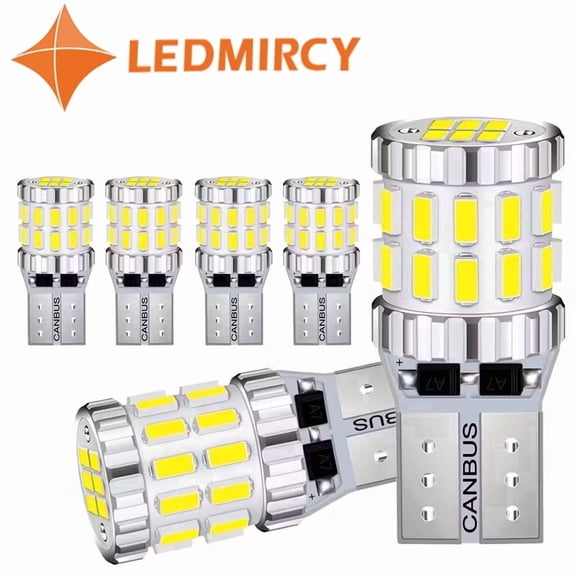 LEDMIRCY 194 LED Bulb 6000K White, License Plate Light, Dome Light, T10 168 2825 W5W Wedge Light Bulb Replacement for Map Trunk Door Courtesy Dash LED Light Bulb,Pack of 6