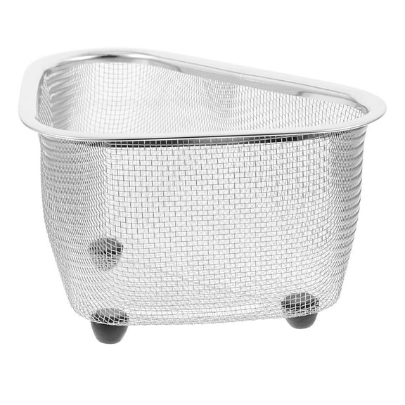 LEDMOMO 1Pc Silver Sink Basket Triangle Shape Mesh Drain Rack for Kitchen Use
