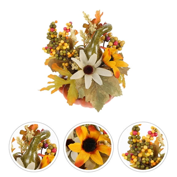 LEDMOMO 1Pc Artificial Decor Maple Leaf and Pumpkin Decorative Props for Autumn Table and Bedroom