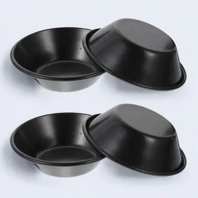 LEDMOMO 4Pcs Black Carbon Steel Baking Molds Practical Bread Bread and Biscuit Baking Pans