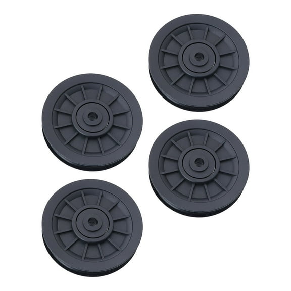 LEDMOMO Universal Black Gym Pulley Wheel Durable Fitness Accessory 4Pcs