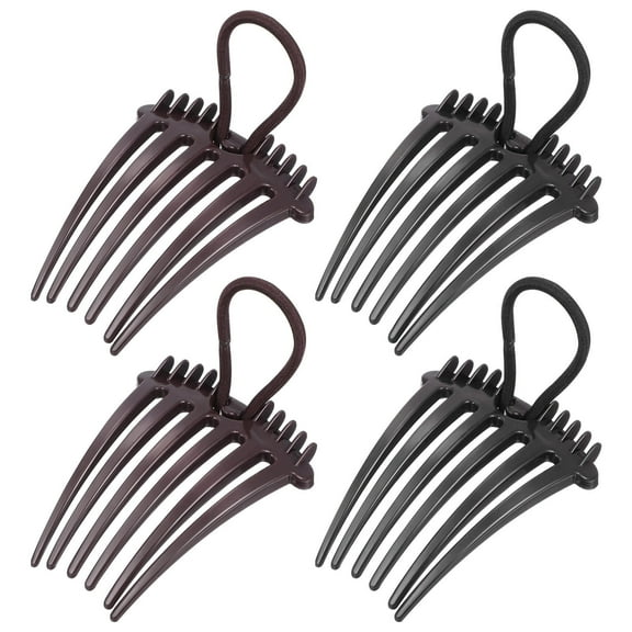 LEDMOMO 4Pcs Plastic Hair Comb Adds Volume to Ponytail for Women with Assorted Color and Simple Styles