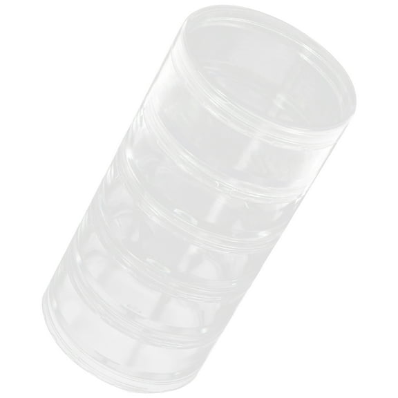 LEDMOMO Jewelry Making Storage Box Transparent Cylinder Stackable Organizer for Beads and Small Parts