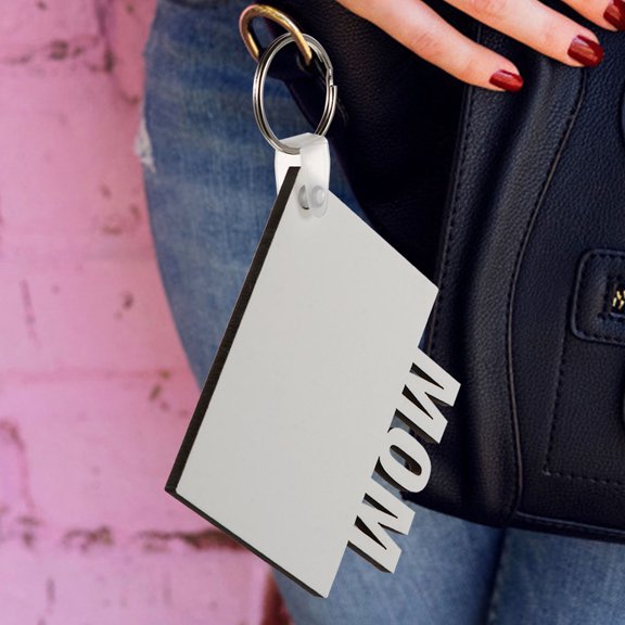 LEDMOMO 8Pcs Mom Sublimation Keychains White Key Chain Craft Projects for Women