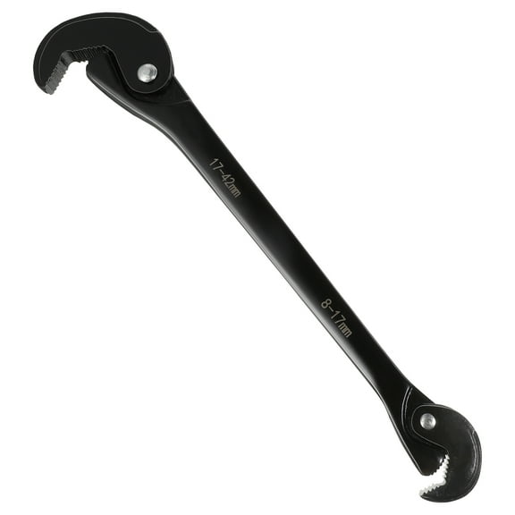 LEDMOMO Black Adjustable Water Wrench with Thickened Head and Spring Design for Home Repair