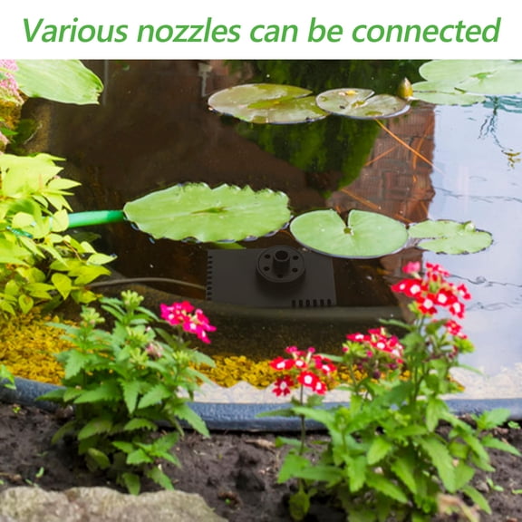 LEDMOMO Garden Solar Fountain Pump in Black with Multiple Nozzles for Water Spraying
