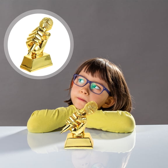 LEDMOMO Durable Golden Resin Microphone Award for Home and Music Competitions