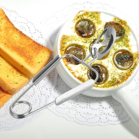 LEDMOMO Stainless Steel Snail Tong and Fork Set Ergonomic Handle Home Use 1Set