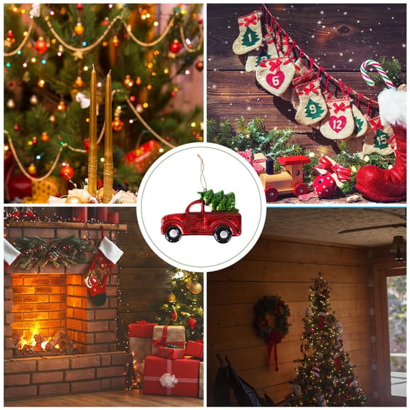 LEDMOMO Festive Small Car Christmas Pendant Iron Sheet for Home 1Pc