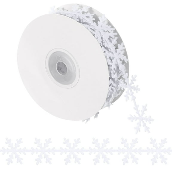 LEDMOMO Snowflake Trim Ribbon White for Wedding Decorations Designers 1Pcs