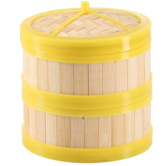 LEDMOMO 1Set Practical Bamboo Steamer with Cover Kitchen Accessory for Steaming Fish Meat and More