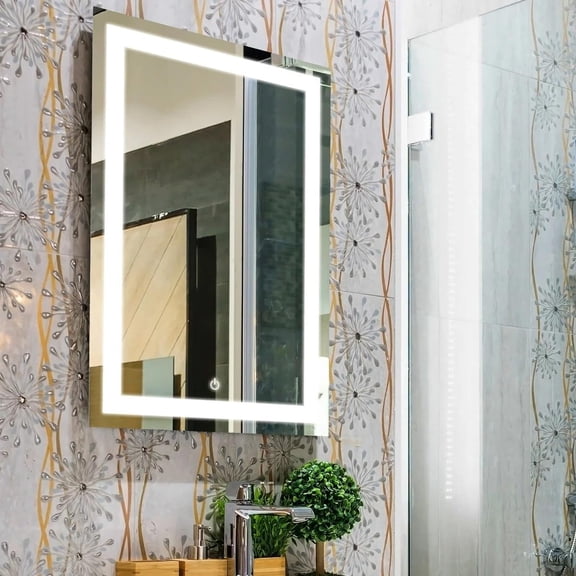 LEDMyplace 24 x 36 Inch LED Lighted Bathroom Vanity Mirror, 3000/4000/4200/6000 CCT Changeable with Remembrance, Anti-Fog, Wall Mounted Mirror, Touch Button, Inner Window Style (Horizontal/Vertical)