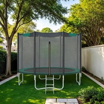 LEDREM 12 ft Trampoline Safety Pad, UV & Water Resistant PVC Cover, 5/8” Thick Spring Protection, Standard Round Mat, Dark Green