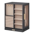 thumbnail image 1 of LEDREM 360° Rotatable Jewelry Box, 5-Layer Organizers & 18 Hooks For Necklaces, Glass & Velvet Lining, 1 of 9
