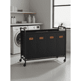 thumbnail image 1 of LEDREM 4-Section Laundry Sorter with Wheels, 52.8 Gallon Rolling Hamper with Removable Bags for Laundry Room and Bedroom, Ink Black, 1 of 6