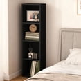 thumbnail image 1 of LEDREM 4-Tier Bookshelf with Adjustable Open Shelves, Tall Bookcase Space-Saving for Living Room Home Office, Ebony Black, 1 of 6