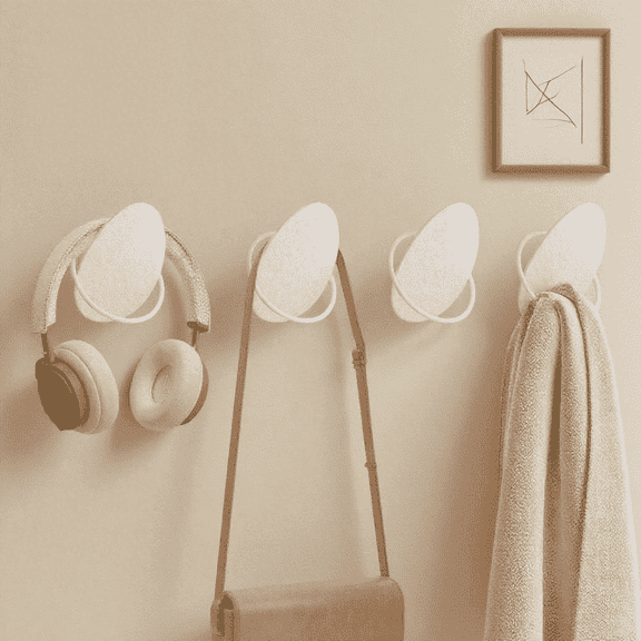 LEDREM 4pcs Wall Hooks, Coat Hooks for Entryway Holds up to 11lbs, Easy to Install, Bedroom & Bathroom, Decorative Round Hook
