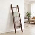 thumbnail image 1 of LEDREM 5-Tier Farmhouse Blanket Ladder, Decorative Storage Shelf with Felt Pads, Multi-Functional Display Rack, Maroon Brown, 1 of 6