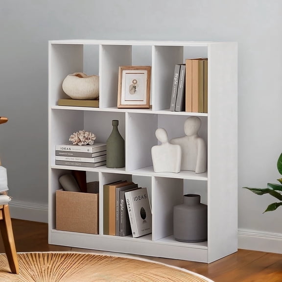 LEDREM 8-Tier Adjustable Cube Bookcase, Cube Storage Organizer Shelf, 33lb Capacity per Tier, Easy Assembly, for Home, Office, White