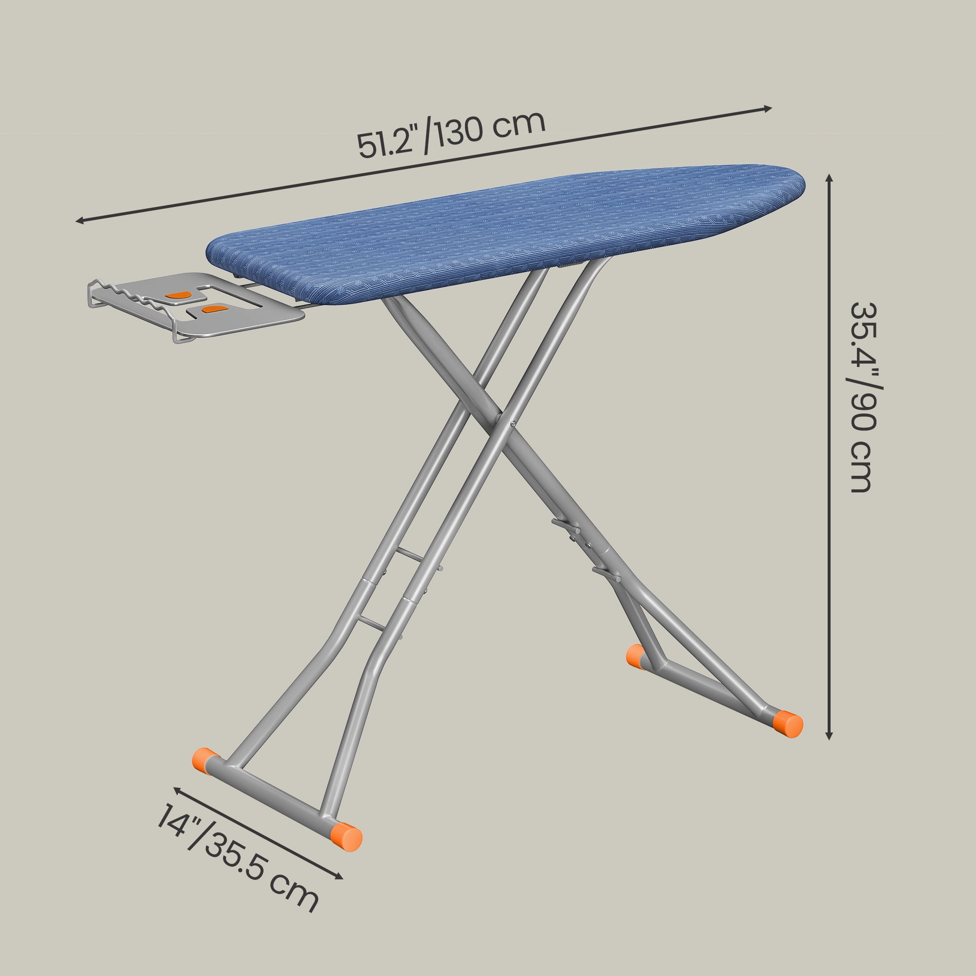 Retractable Board LEDREM Adjustable Height Ironing Board with Retractable Iron Rest, 43 x ...