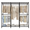 thumbnail image 1 of LEDREM Clothing Rack with Adjustable Shelves & Hanging Rails, Heavy-Duty Garment Rack, Freestanding Portable Wardrobe, Hooks, Ink Black, 1 of 7