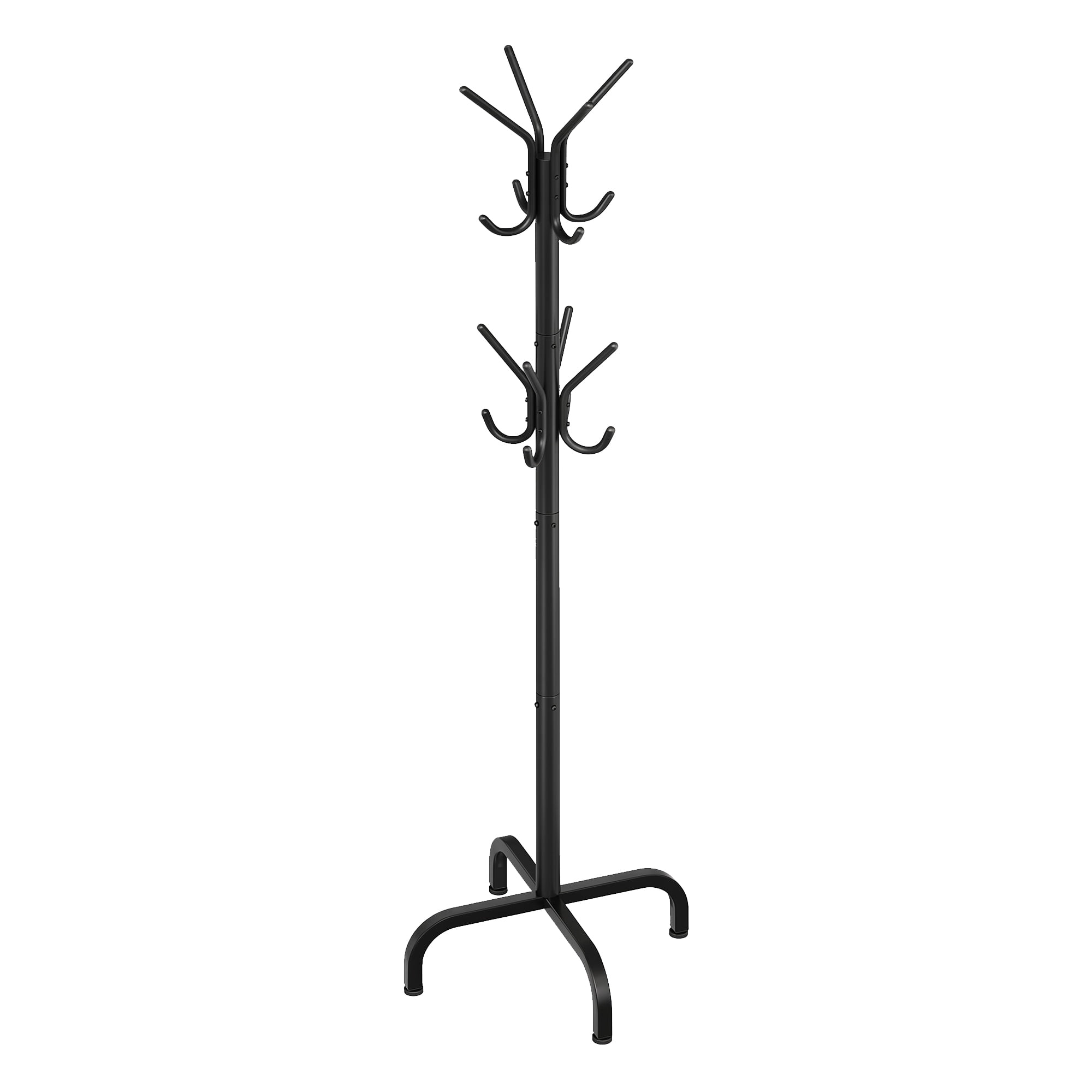 Metal Coat R Rack LEDREM Coat Stand, Metal Coat Rack with 16 Hooks, 4 Legs, for Coats ...