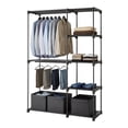 thumbnail image 1 of LEDREM Freestanding Closet Organizer with Hanging Rods & Shelves - Portable Wardrobe for Bedroom , Hallway , 65 Inch Height ,Black, 1 of 6