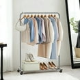thumbnail image 1 of LEDREM Garment Rack, Closet Organizer with Shoe Storage, 110lb Capacity for Bedroom, Gray, 1 of 5