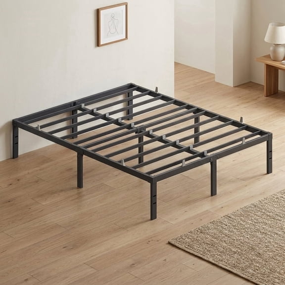 Ledrem Heavy Duty Full Bed Frame, 14" in Metal Bed Frame, 1100 lb Capacity, No Box Spring Needed, Under-Bed Storage, Easy Assembly, Mattress Retainers