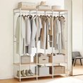 thumbnail image 1 of LEDREM Heavy Duty Garment Rack , Iron and Wood Closet Organizer with Hanging Rods & Shelves , Freestanding Storage for Bedroom , 70.9 Inch ,Natural Beige, 1 of 5