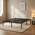 thumbnail image 1 of Ledrem Heavy Duty King Bed Frame, 18" Tall Platform Bed, 1100 lb Capacity, No Box Spring Needed, Under-Bed Storage, Easy Assembly, Mattress Retainers, Matte Black, 1 of 9